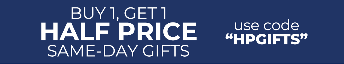 Buy one, get one half price on same day gifts