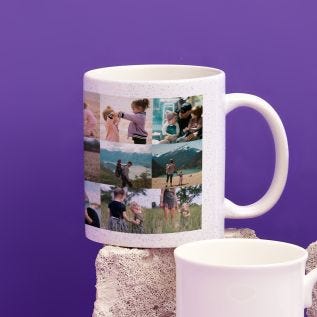18 Image Collage Glitter Mug	