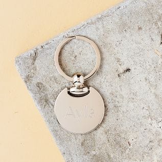 Circle Engraved Metal Keyring (Name)