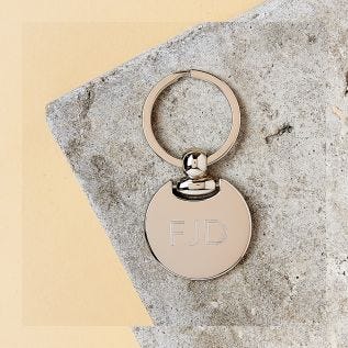 Circle Engraved Metal Keyring (Initials)