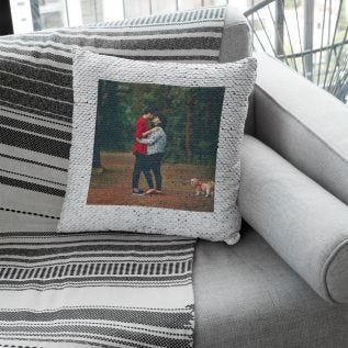 Sequin Cover Magic Photo Cushion