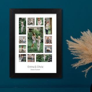12 Image Collage Harriet Black Print and Frame