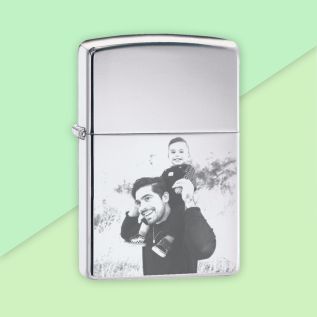 Photo Engraved Zippo Lighter - Chrome