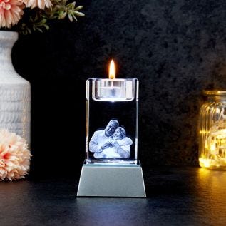 3D Candle Holder Photo Crystal