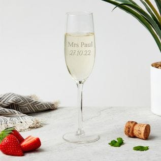 Personalised Engraved Champagne Flute (Multi-Line)