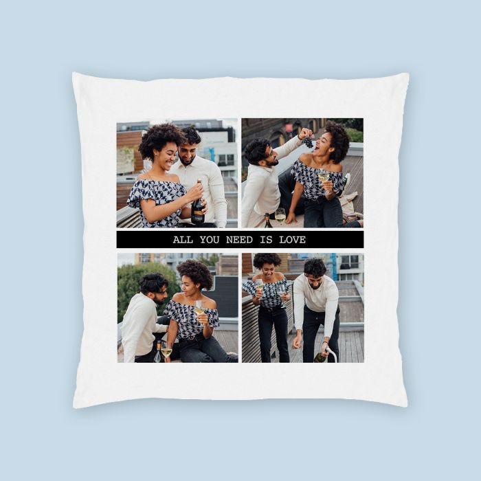 Photo cushion with text shop