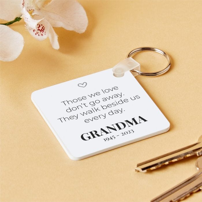 Memorial Quote Square Keyring