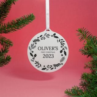 First Christmas Garland Bauble Decoration