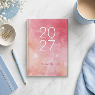 Pink Watercolour Diary