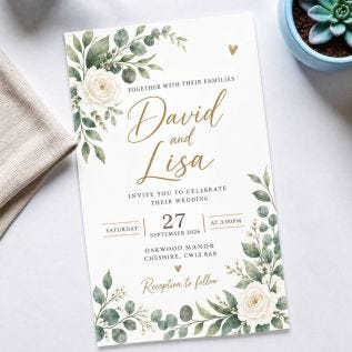 Design Your Own Wedding Invitations (8 Pack)