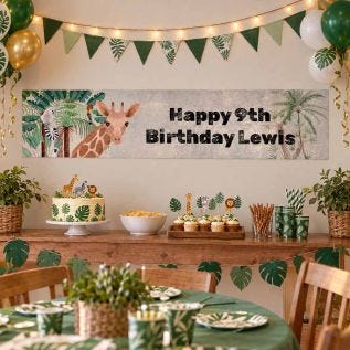 Jungle Birthday Banner