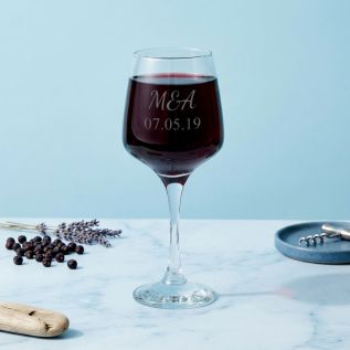 Personalised Engraved Wine Glass (Initials)