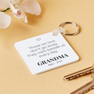 Memorial Quote Square Keyring