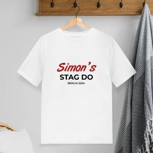 Personalised Custom Printed T-Shirt – Your Text, Photo, Logo – Stag/Hen Party – Unisex