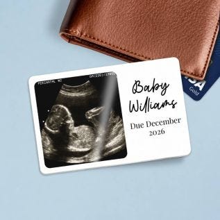 Baby Scan & Text Metal Photo Wallet Card