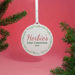 First Christmas Wreath Bauble Decoration
