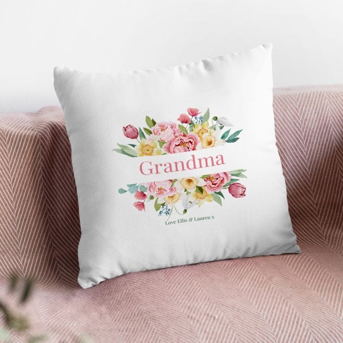 Floral Text Cushion 16