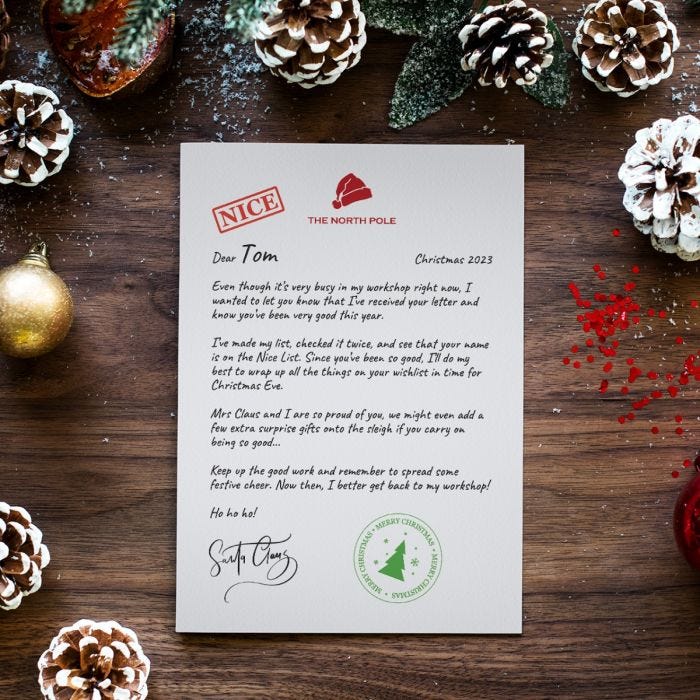 Get a online letter from santa