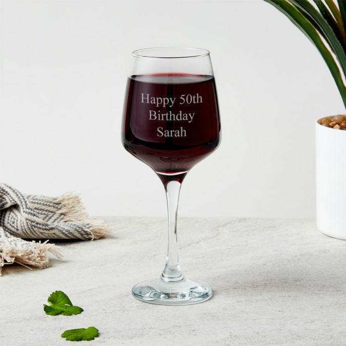 Engraved online wine glass