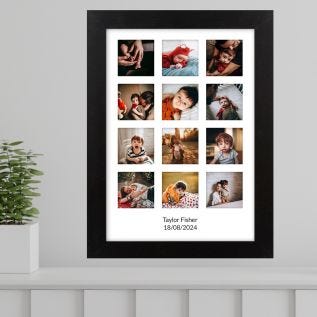 First Birthday 12 Image Print & Frame