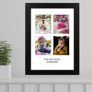 First Birthday 4 Image Print & Frame