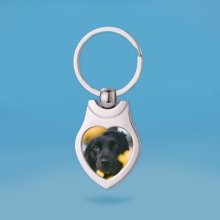 Metal Heart Photo Keyring