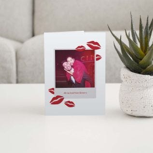 Retro Print Kisses Card