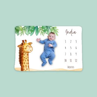 Safari Baby Milestone Blanket