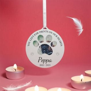 Paw Print Memorial Photo Hanging Decoration