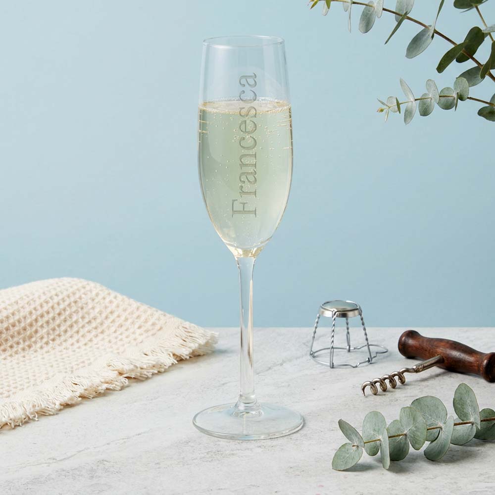 Personalised Engraved Champagne Flute (Multi-Line) | Max Spielmann