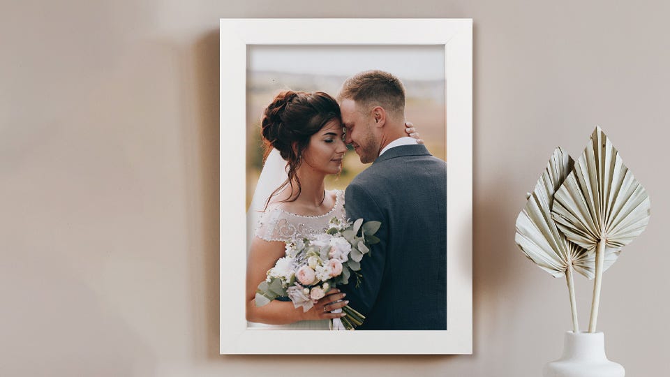 framed photo print on a tabletop