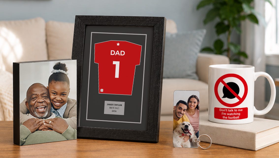 a selection of personalised gifts for him