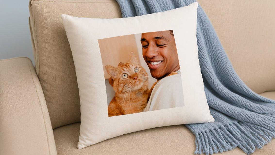 personalised cushion for a cat dad