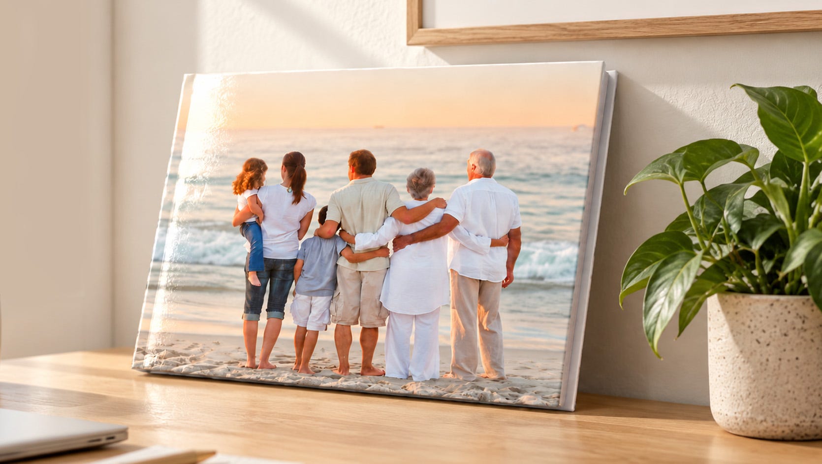 hardcover photo book displayed on a desk
