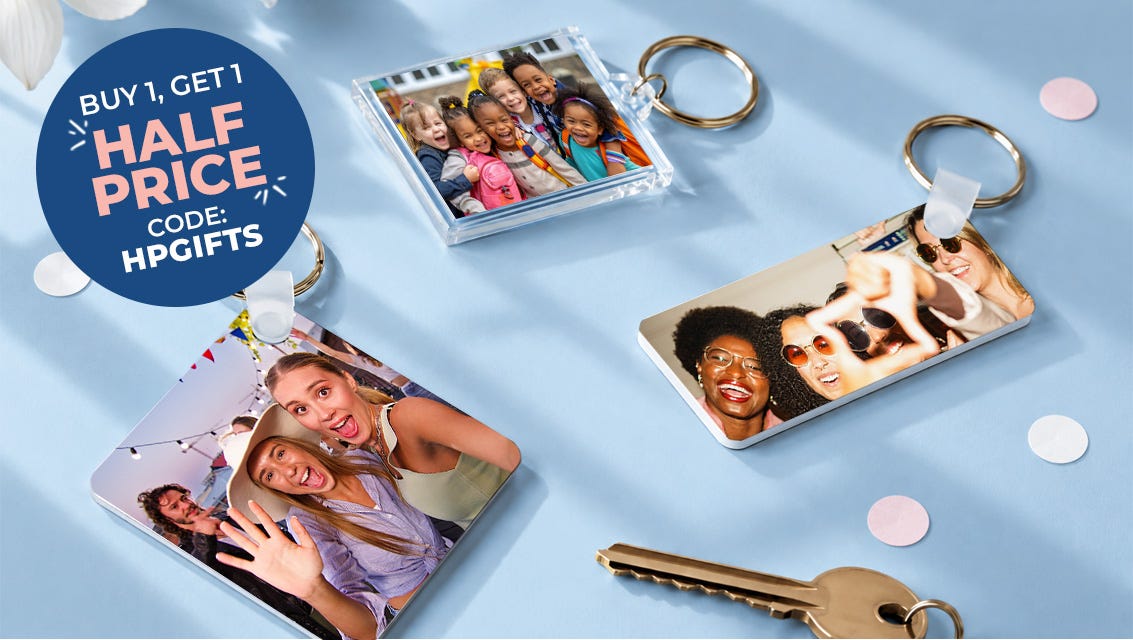 selection of personalised keyrings