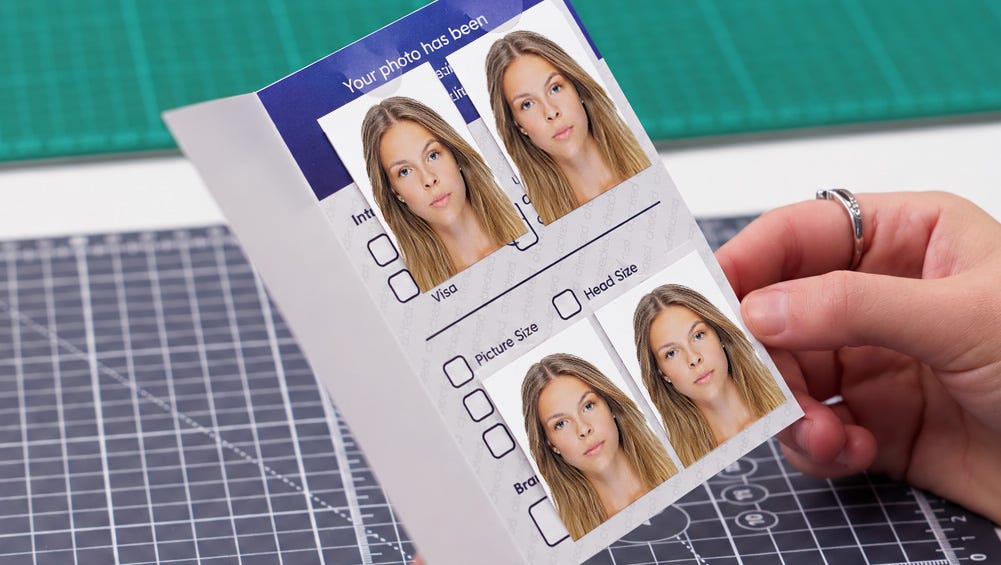 printing passport photos in a shop