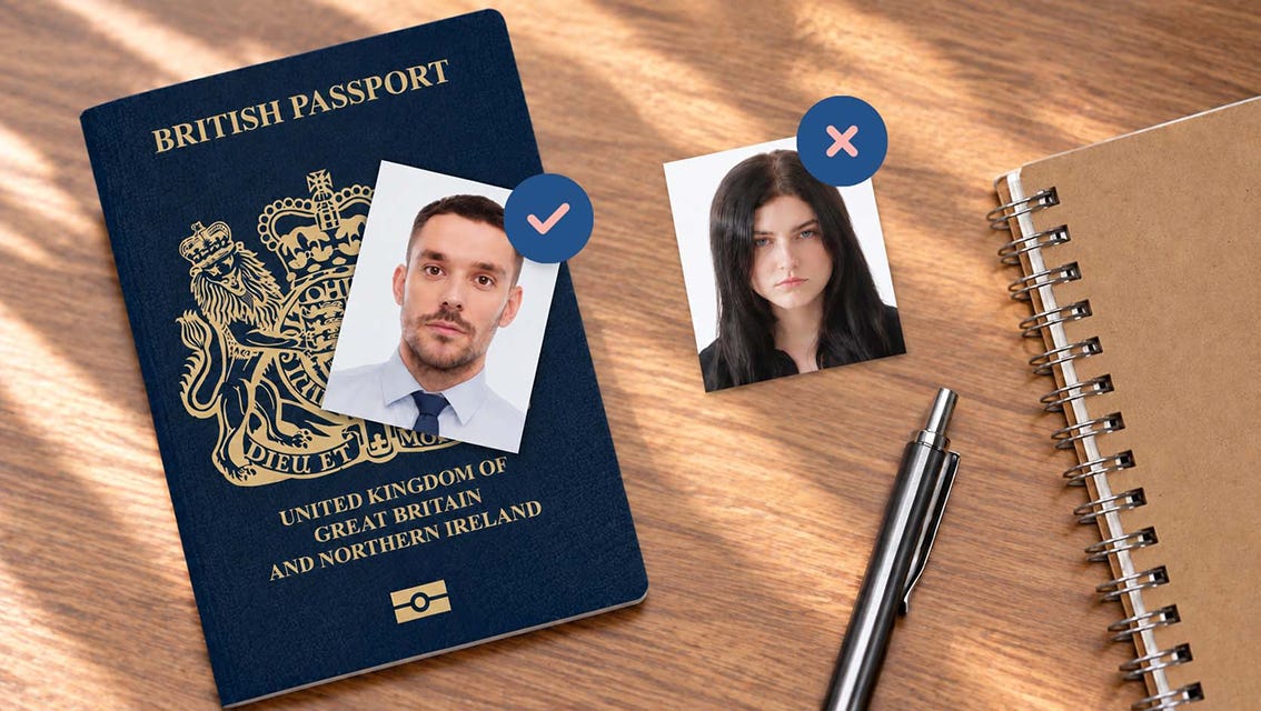 comparison of a good and bad id photo