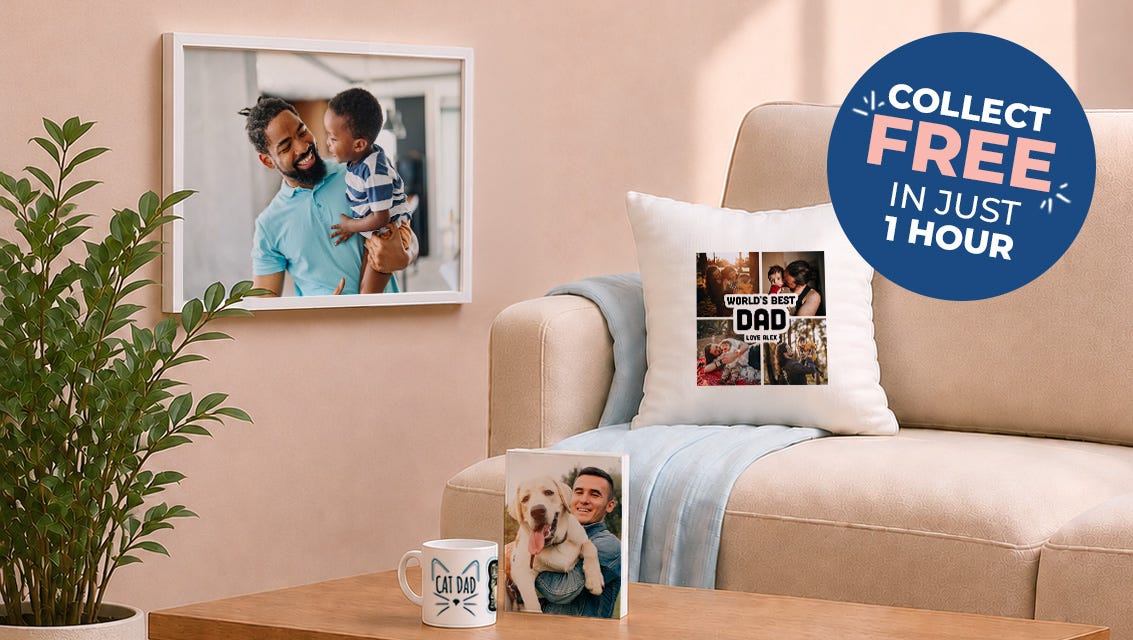 a mug, cushion and other personalised men's gifts